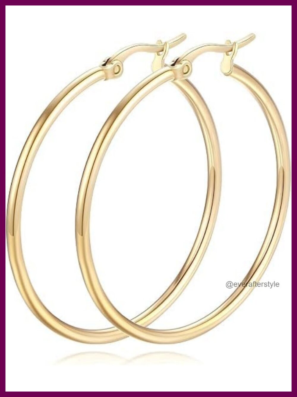 14K Gold Hoop Earrings for Women Classic Shiny Round Earrings